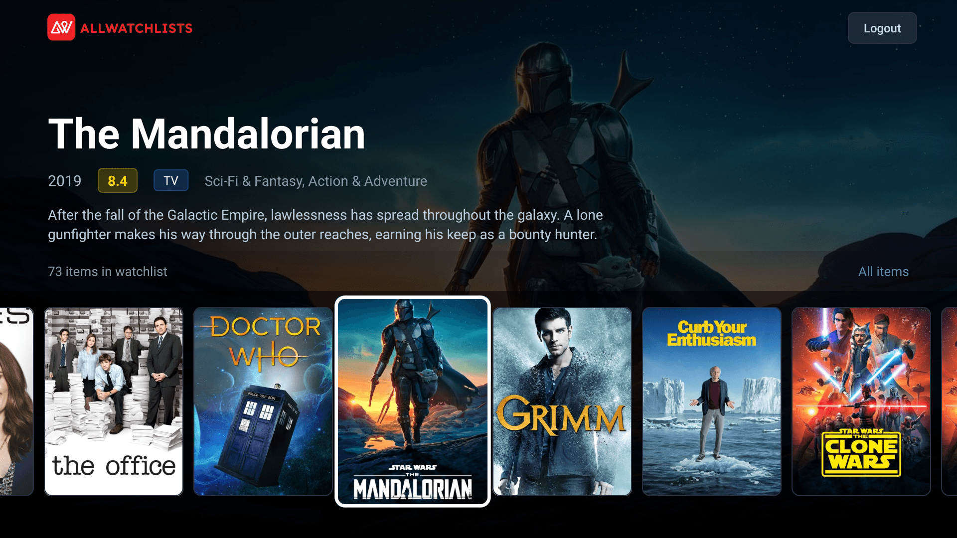 Your AllWatchlists watchlist on Google TV